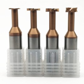 KLOT AlTiN Coated T Slot Keyseat Milling Cutter Solid Carbide 3mm-20mm T Slotting End Mill (4 * 1 L50mm)