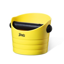 Espresso Knock Box, 0.5L Coffee Ground Knock Box,Shock-Absorbent Barista Style Knock Container with Removable Knock Bar and Non-Slip Base (Yellow)