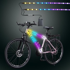 LED Bike Lights,(Black Wires Style) Can Be Cropped,Ultra Bright Waterproof Bike Lights for Kids, Adults, Boys, and Girls - Bicycle Accessories for Riding Bike at Night(2 * 1.64ft)