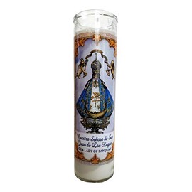 Staci19 Our Lady of San Juan / Virgin of Guadalupe Devotional Candle, 8 Inch, Unscented, All Season, Religious Occasion