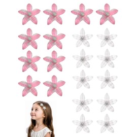 UYRVAPE 20pcs Small Flower Hair Clips White and Pink Mini Cute Rhinestone Metal Hair Pins for Women Bridal Hair Clips for Girls Wedding Hair Accessories Decorative