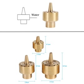 Fountain Nozzle Heads, Brass Column Garden Pond Fountain Water Nozzle Multi Direction Jet Sprinkler Spray Head for Garden Pond Bring Beautiful Visual Effects (1/2")
