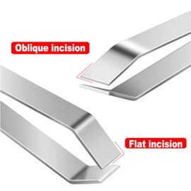 TopHomer 2 Pcs Fish Bone Tweezers, Stainless Steel Flat Tweezers Clip Bone Remover Puller Tweezer Tongs Pick-Up Craft Tool for Cooking Food