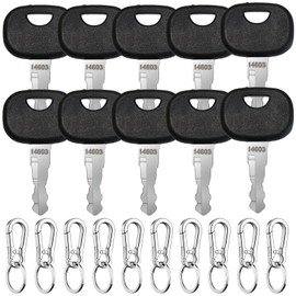 10 pieces 14603 ignition key construction machinery keys: universal construction machinery key replacement key with 10 key rings for tractors small excavator forklift wheel loader