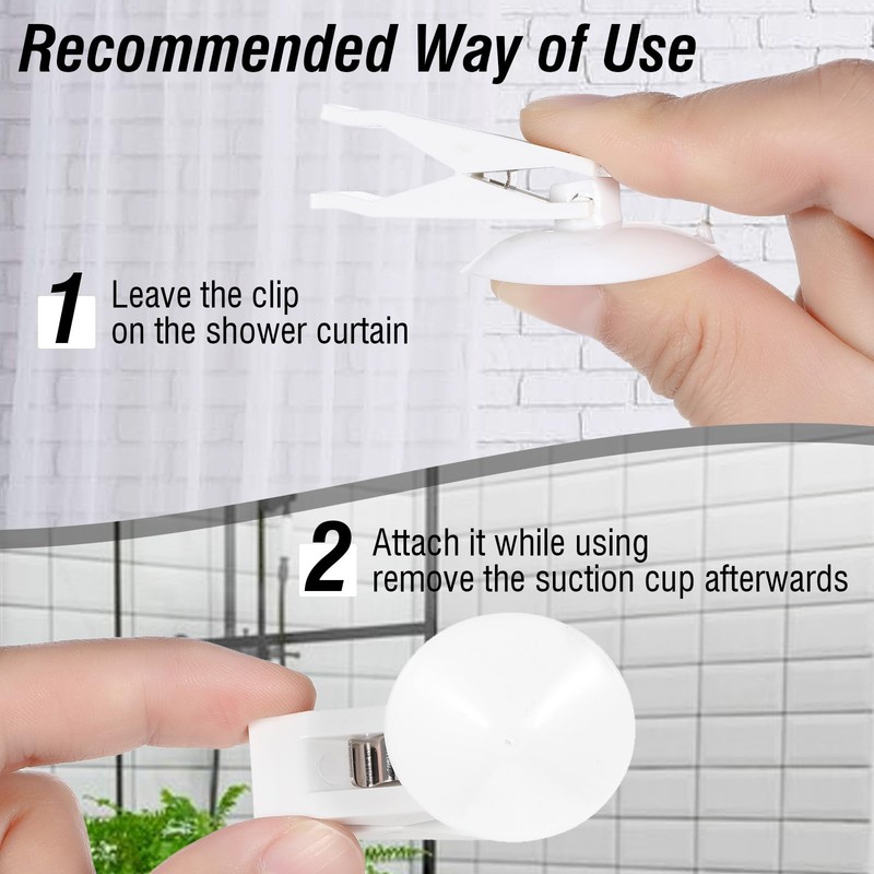 Dplolng 6 Pcs Shower Curtain Suction Cups,Shower Curtain Clips with