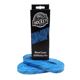 AAA Hockey Pro Waxed Hockey Laces - Veteran Owned Company (96" / SR 5.5 - SR 8, Sky Blue)
