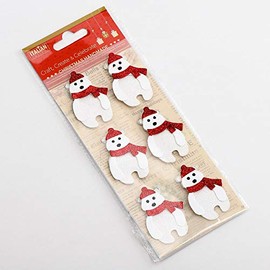 Glitter Polar Bears Christmas Craft Decorations (Pack of 6)