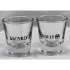2 New Bacardi O Rum Bat Logo Shot glasses 1