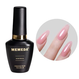 MEMEDA Builder Gel For Nails, Milky White Gel Polish Rubber Base For Nail Thickening Strengthener Extension LED Lamp Cured Color Base in A Bottle