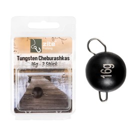 Zite Fishing Cheburashka Tungsten Fishing Weights Set, Lead-Free Chebus Matte Black, 5-16 g Finesse Fishing Tungsten Weights Coated, Bass & Zander Fishing (16 g)