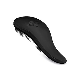 Curly Girl Breeze - Cepillo para desenredar el pelo, para adultos, niños, natural, rizado, liso, mojado o seco (Negro)