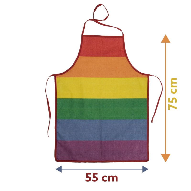 MIJOMA Barbecue Apron Kitchen Apron Pride Colourful Rainbow Colours 100%