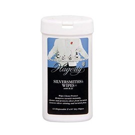 Hagerty 15740 5-by-10-inch Silversmiths' Wipes 12 Disposable Wipes, White