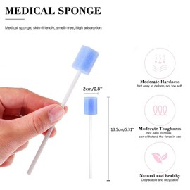 Disposable Pads Mouth Cleaning Sticks Oral Hygiene Sponge, 30 Pack Disposable Sponges for Mouth Cleaning, for Adults to Clean Mouth and Teeth, Blue, 30 Pieces