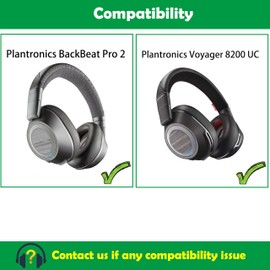 ACCOUTA Ear Pads Cushions Compatible with Plantronics BackBeat Pro 2/Voyager 8200 UC Headphones Made of Soft Protein Leather and Memory Foam