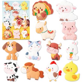 JOYIN 12 Pcs Animal Fridge Magnets for Kids, Cute Rubber Refrigerator Magnets for Kids Magnetic Toys Whiteboard Educational Learning Toys Party Favor Birthday Children Gifts
