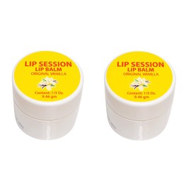 Lip Session Lip Balm Vanilla (Original) Flavor .33 Oz. Jars with Vitamin E & Cocoa Butter - Moisturizes & Soothes Dry, Cracked, or Chapped Lips (2 Pack)