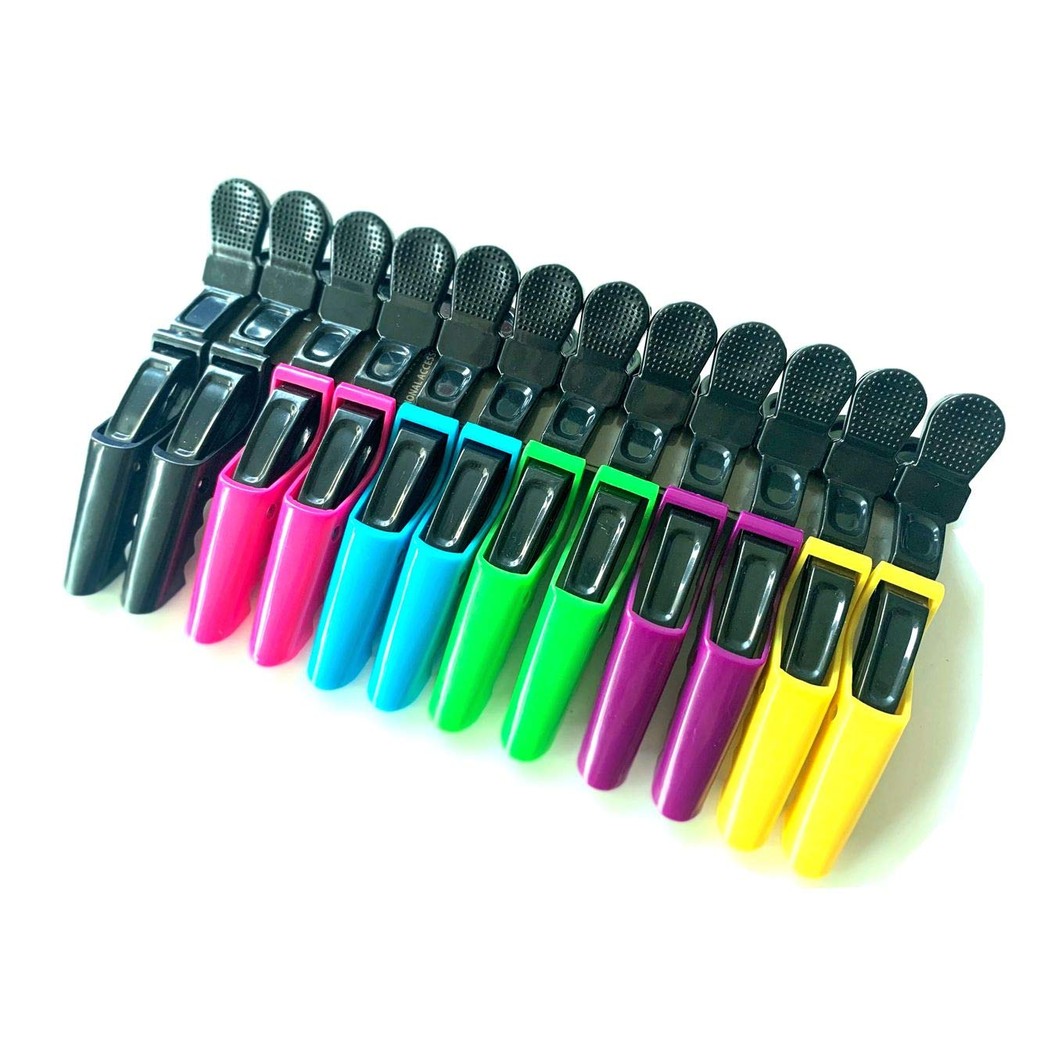 Hair Clips for Styling Sectioning-F-BBKO 12pcs Professional Hair Clipper with Hair Style and Segmentation Wide Teeth and Durable Hair Salon Alligator Hair Clips (mixing)