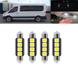 NJSBYL 7PCS LED Interior Dome Cargo Light Replacement Kit Led for 2015-2024 F-ord Transit Cargo Van 150 250 350 350HD Map Dome Rear Load Area Luggage Compartment Lights T10 42mm Festoon Bulb Kit Set