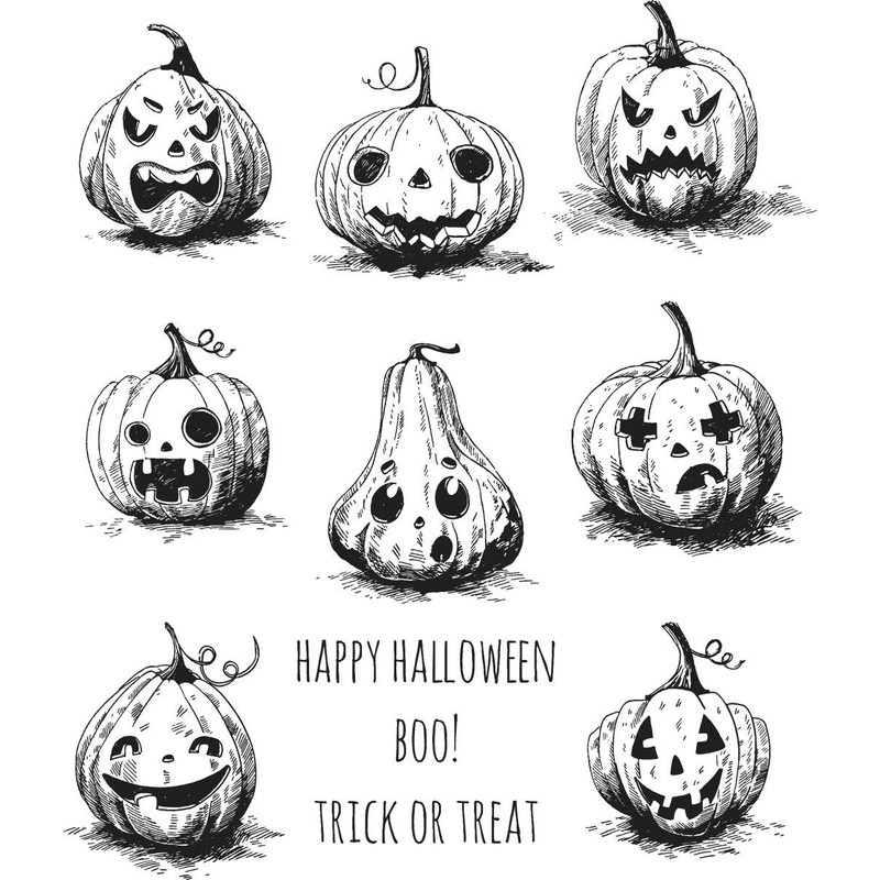 Stampers Anonymous CMS309 Pumpkinhead Cling Rubber Stamp Set, Synthetic Material,