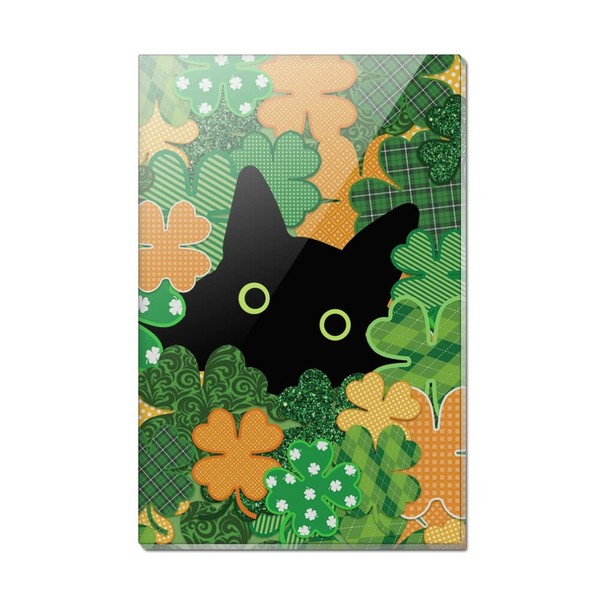 St. Patrick's Day Black Cat Shamrock Rectangle Acrylic Fridge Refrigerator