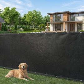 PoolTrivo Fence Privacy Screen 6x50ft Black Heavy Duty 180GSM HDPE Mesh, UV Resistant Outdoor Privacy Fence with Brass Grommets & Zip Ties for Garden, Backyard, Balcony