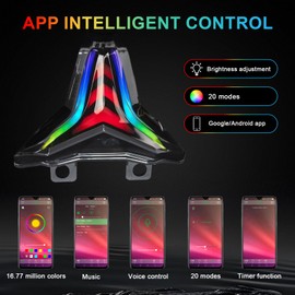 PSLER Led Tail Lights RGB Control for Ninja 400 Motorcycle Rear Turn Signals Brake Light for ZX6R 636 Z400 Z250 Z1000 Z1000R ZX10R ZX10RR ZX4R ZX4RR ZX25R Sequential Dynamic Indicator