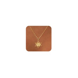 GOSFRY Gold Initial Necklace for Women Star of David Necklace for Women 14K Gold Plated Religious Jewelry Jewish Star Gift Non Tarnish Letter Z