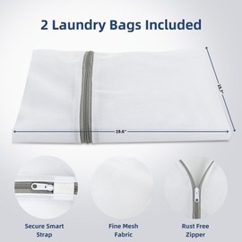 Dionikos 54" x 27.5" Silicone Washer Dryer Countertop Mat with 2 Laundry Bags – Non-Slip, Waterproof, Dustproof Cover for Laundry Room Organization & Surface Protection (Dark Grey, Extra Large)