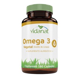 Vidanat Aceite de Linaza 180 Cápsulas – Omega 3 Vegetal | Suplemento Alimenticio Natural