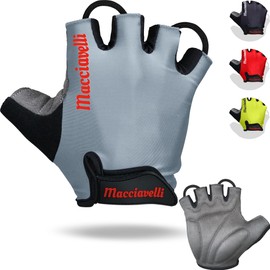 MACCIAVELLI Cycling Gloves Men Women - Half Finger MTB Cycling Gloves - Summer Cycling Gloves for Mountain Bike, Road Bike & Downhill