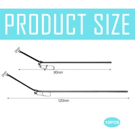 Pack of 10 Fishing Anti-Tangle Boom, Anti-Tangle Boom Sleeves Fishing Set 9/12 cm Tube, Anti-Tangle Fishing Accessories, Metal Tube Small with Swivel Curved Accessories for Feeder Fishing Ground