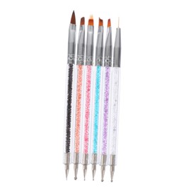 6pcs Manicure Pen Drill Pen Nail Accessories Pens Gel Nail Art Tool Glitter Nail Gel French Line Nail Pen Para Uñas Nail Pens Nail Art DIY Accessory Nail Art Drawing Pen Nylon Wool NOLITOY