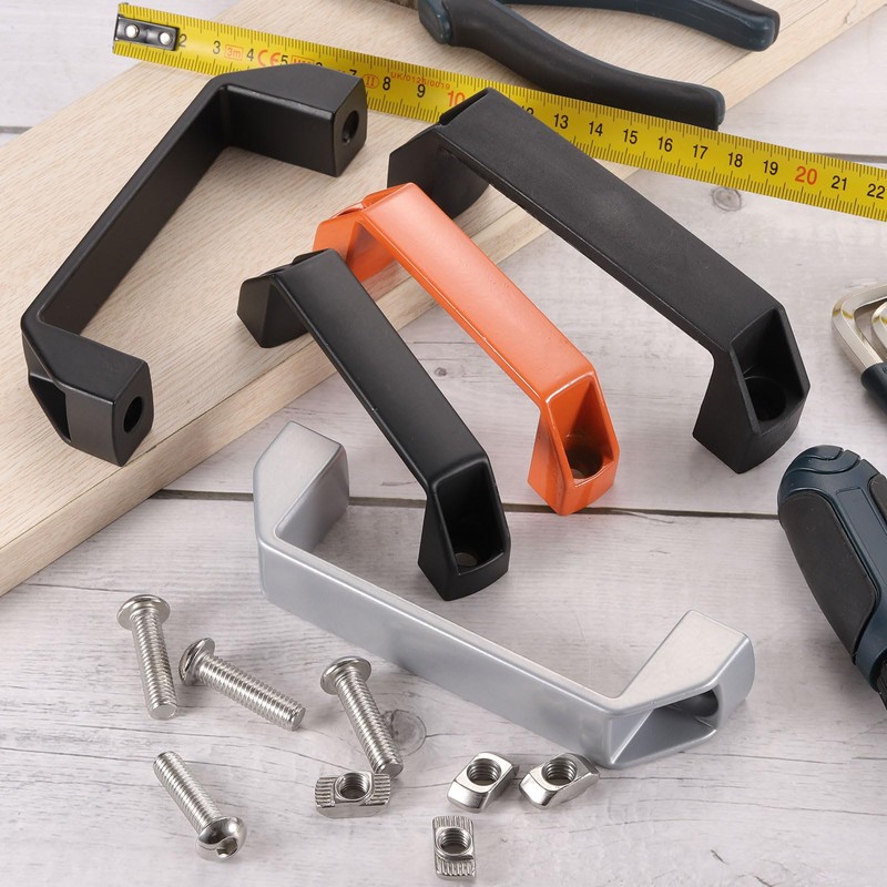 sourcing map 4 Pack Rectangular Pull Handle, 120mm/4.7" Hole Center