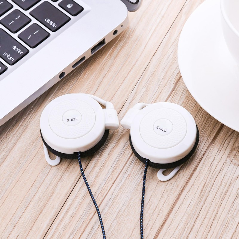 Clip Earphones Wired - 3.5mm Ear Hook Stereo Earbuds -
