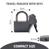 Travel Padlock with Keys – Stainless Steel & Plastic Luggage