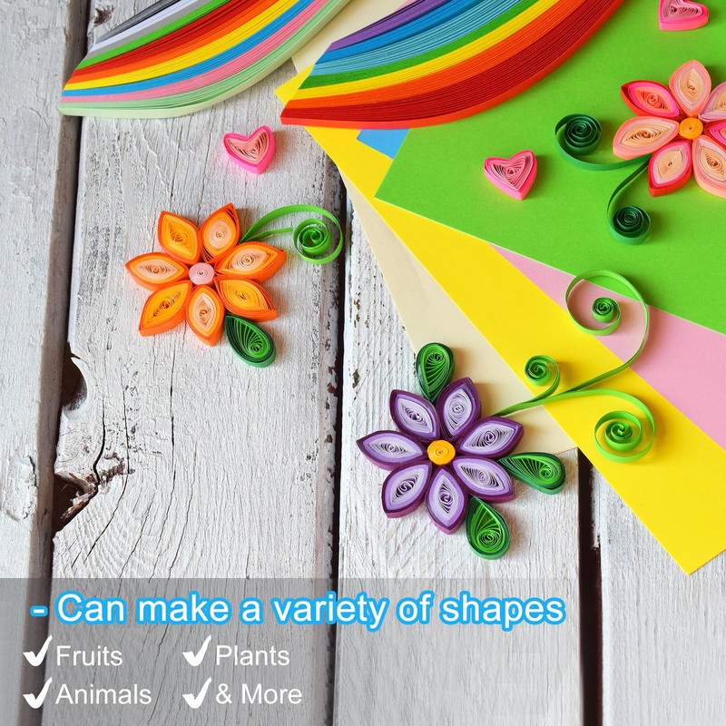 PATIKIL 390 x 7mm Rainbow Quilling Strips Paper,100 Pcs Origami