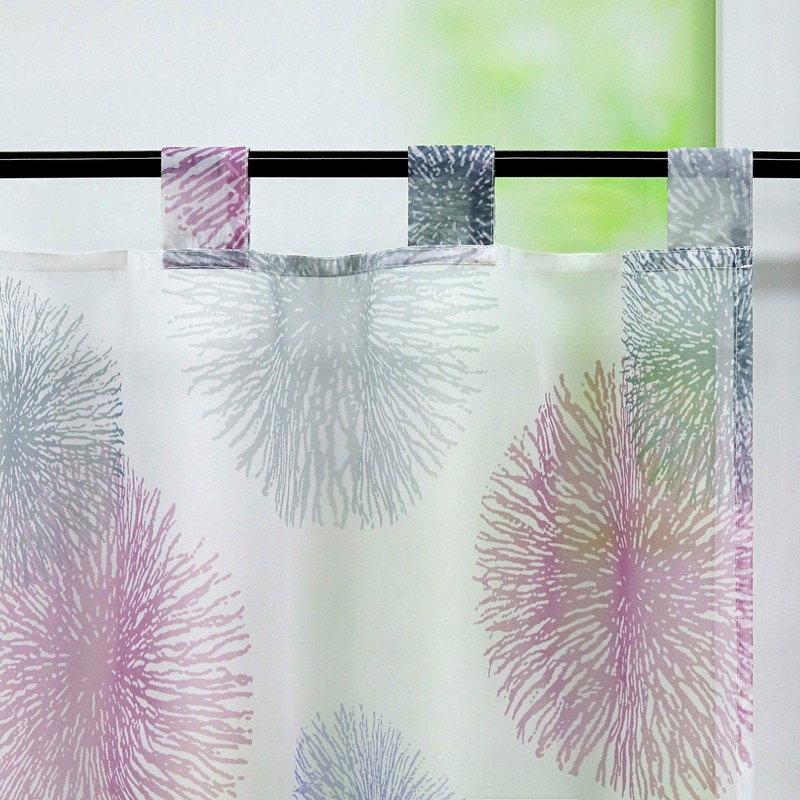 ESLIR Kitchen Bistro Curtain Modern Transparent Short Curtain with Loops