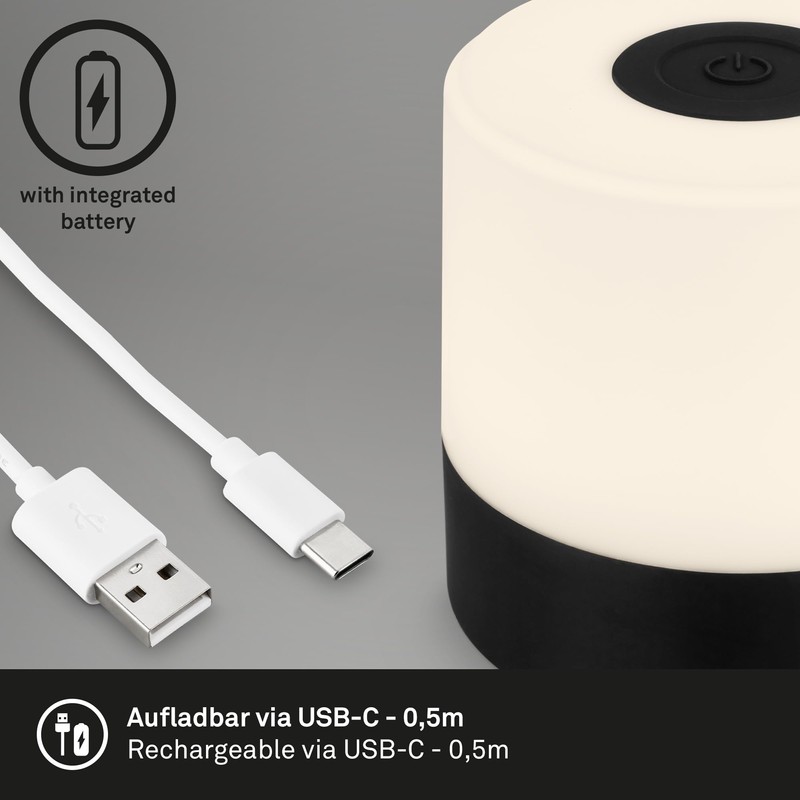 BRILONER Mini LED Table Lamp Wireless, Dimmable Bedside Lamp Touch,