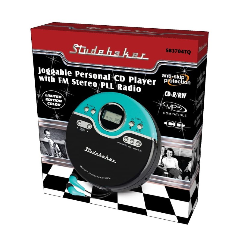 Studebaker Retro Portable CD Player | CD-R/RW MP3 Playback |