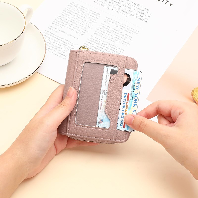 GAEKEAO Small Wallet for Women RFID Blocking Compact Zipper Wallets