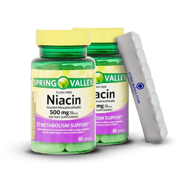 Spring Valley, Niacin 500mg Flush Free, 60 Count Capsules, Niacin