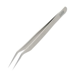 Rubis Stainless Steel Eyelash Tweezers with Angled Tips for Attaching False Eyelashes, 1K7ANG02,Rubis Switzerland Swiss Made World Renowned Precision