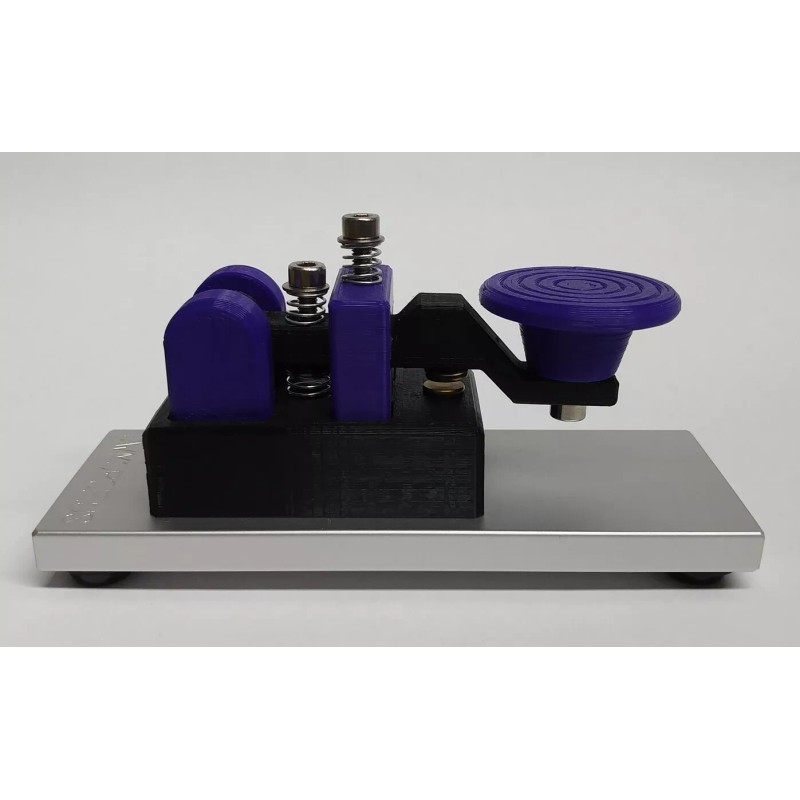 cwmorse.us Purple Morse Code Straight Key With Aluminum Base MADE