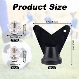 Gosknor 12pcs Football Cleats Screw on Studs, Football Cleats Studs Metal Soccer Shoe Studs Rugby Boot Studs Replacement Football Cleat Spikes for Adults Sports Training