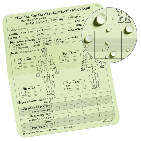 Rite in the Rain All-Weather Combat Card, Tactical Combat Casualty