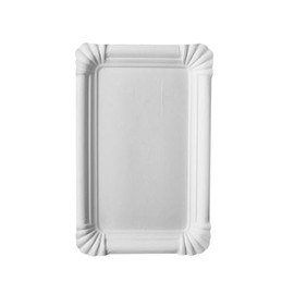 PAPSTAR Paper Plates/Disposable Plates Square White Pure (Pack of 750) 13 x 20 cm, Made of 100% Fresh Fibre Cardboard, for Barbecue, Birthday or Party, Biodegradable