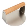Hamburger Press 304 Stainless Steel Smooth Surface Wooden Handle Easy