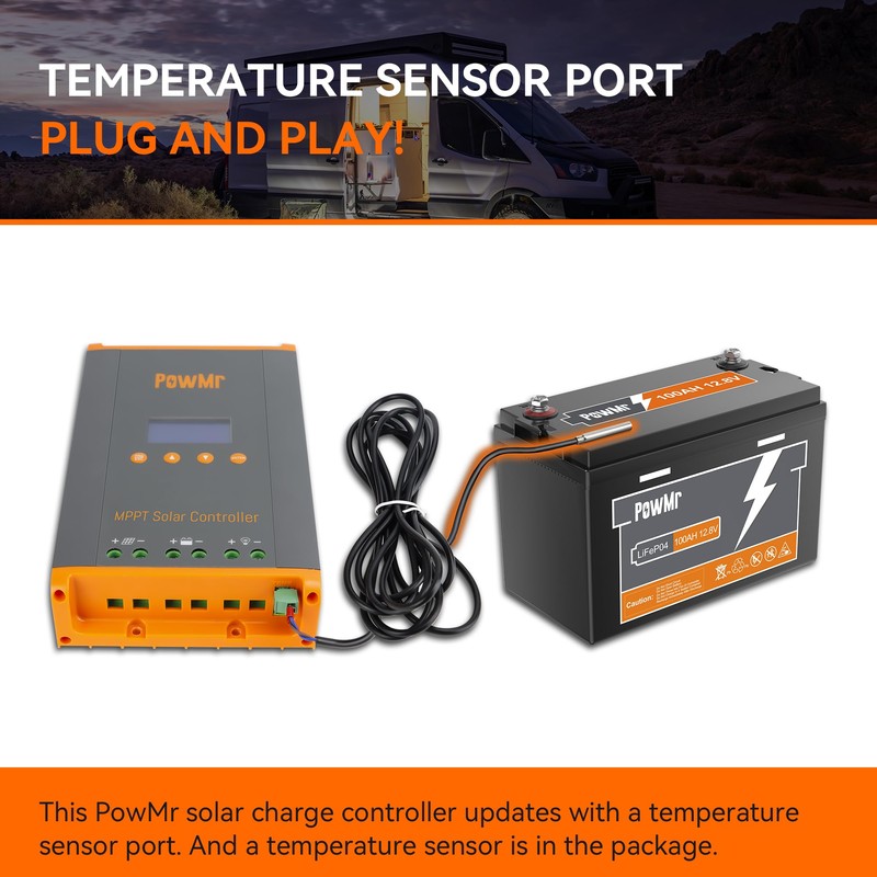 PowMr 60A MPPT Solar Charge Controller, 12V/24V/48V/160V(Max) DC Input, Bulit