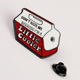 (2PCS) "Don't Hate Me Because I'm a Little Cool" Words Enamel Pin - Cute Cartoon Socially Awkward Badge for Bag, Clothes, & Lapel - Funny Punk Jewelry & Cooler Brooch Gifts for Men, Women, Adults, Alloy Steel, no gemstone